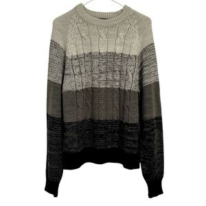 Alvin Josef Cable Knit Men’s Striped Sweater L